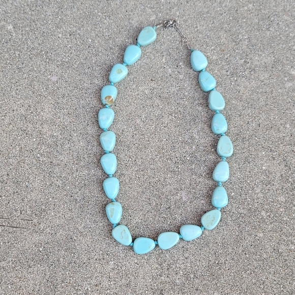 Vtg 26" Faux Turquoise Chunky Necklace - Picture 2 of 7